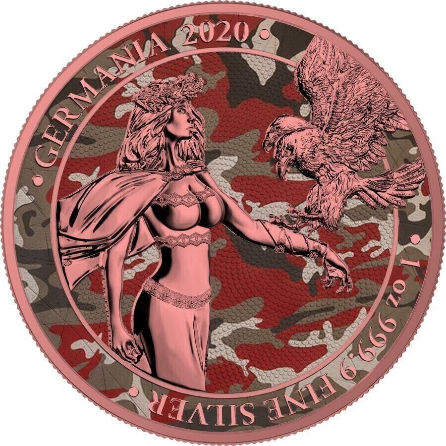 1 Oz Silver Coin 2020 5 Mark Germania Camouflage Edition - Barbarossa